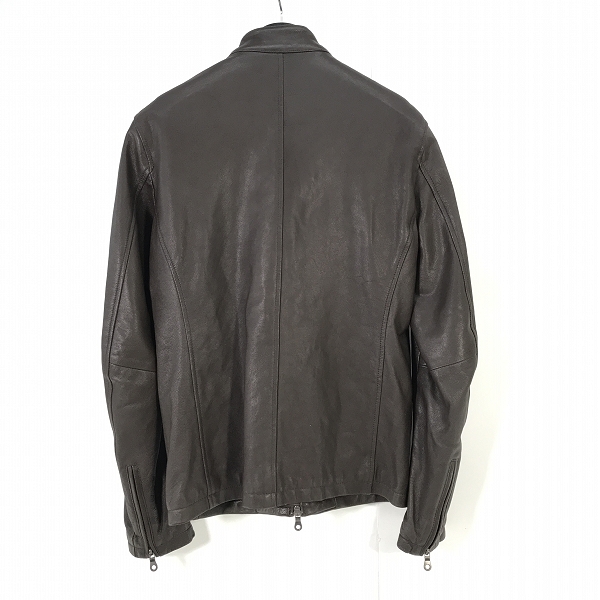 実際に弊社で買取させて頂いたSHIPS/シップス ラムレザー シングルライダースジャケットの画像 1枚目