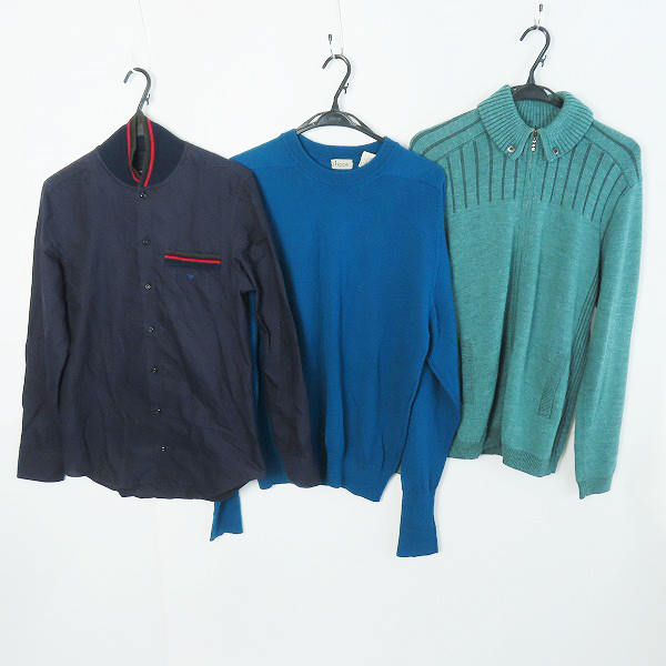 実際に弊社で買取させて頂いたEMPORIO ARMANI/エンポリオアルマーニ Ficce/フィッチェ 他 長袖シャツ/ニット 3点セット
