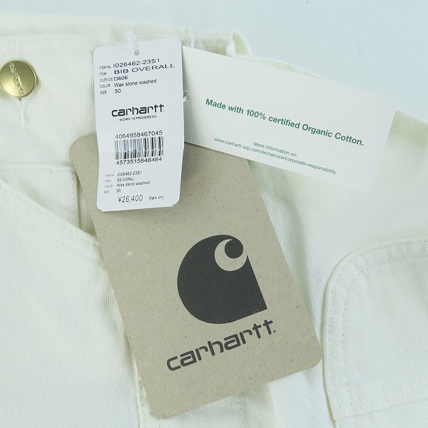 実際に弊社で買取させて頂いた【未使用】CARHARTT/カーハート BIB OVERALL/ビブ オーバーオール WAX STONE WASHED/W30L32の画像 8枚目