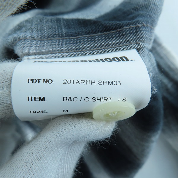 実際に弊社で買取させて頂いたNEIGHBORHOOD/ネイバーフッド 20SS B&C/C-SHIRT.LS 201ARNH-SHM03 オンブレ チェック ネルシャツ/Mの画像 4枚目