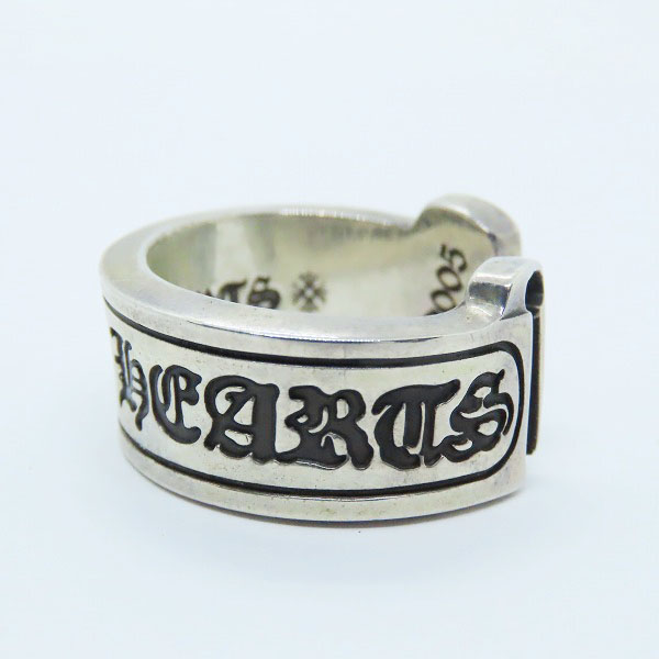 実際に弊社で買取させて頂いたCHROME HEARTS/クロムハーツ スクロールラベル リング ラージ 23-24号の画像 2枚目