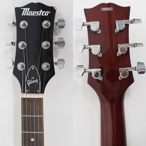 実際に弊社で買取させて頂いた★【難有り】Maestro by Gibson/マエストロ Les Paul タイプ Gold Top ボルトオンネック エレキギターソフトケース付 の画像 2枚目