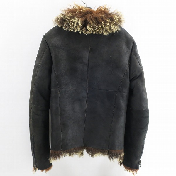 実際に弊社で買取させて頂いたSHELLAC/シェラック ムートン ティグラード シングル ライダース ブルゾン 19008/44の画像 1枚目