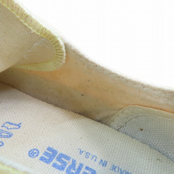 実際に弊社で買取させて頂いたCONVERSE/コンバース USA製 90年代製 ヴィンテージ CANVAS ALL STARオールスター イエロー系/7.5の画像 6枚目