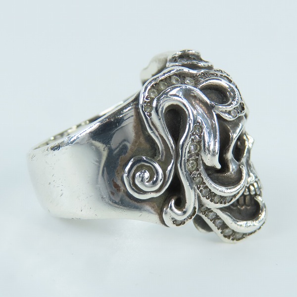 実際に弊社で買取させて頂いたJustin Davis×内山英雄/ジャスティンデイビス J×U ANDY/アンディ スカル リング SRJ520 21.5-22号の画像 4枚目