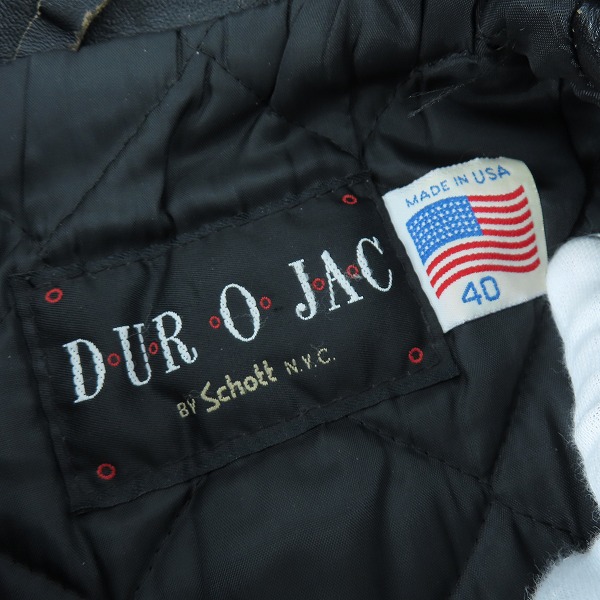実際に弊社で買取させて頂いたDURO JAC by Schott/ショット レザーダブルライダース/40の画像 2枚目