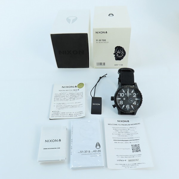 実際に弊社で買取させて頂いたNIXON/ニクソン 腕時計/ウォッチ THE 51-30 ALL BLACK【動作未確認】の画像 6枚目
