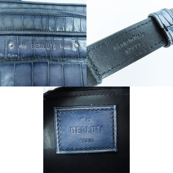 実際に弊社で買取させて頂いたBerluti/ベルルッティ クロコダイルレザー ショルダーバッグの画像 4枚目