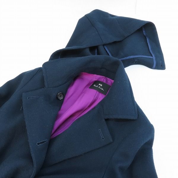 実際に弊社で買取させて頂いたPS Paul Smith/ポールスミス フード付き Pコート/38の画像 2枚目