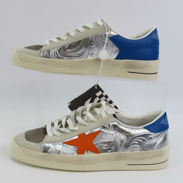 実際に弊社で買取させて頂いた【未使用】GOLDEN GOOSE/ゴールデングース STARDAN SILVER PRINTED スニーカー/42の画像 2枚目