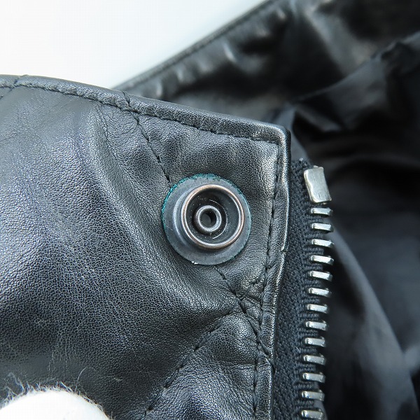 実際に弊社で買取させて頂いたBACKLASH/バックラッシュ レザー ハイネック ダウン ベスト 1526-01/Sの画像 5枚目