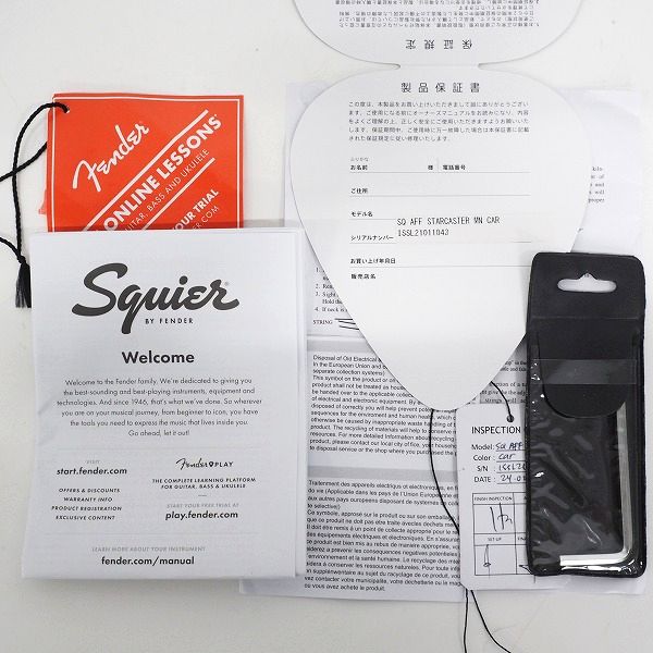 実際に弊社で買取させて頂いた★【美品】Squier by Fender/スクワイヤー Affinity STARCASTER/スターキャスター セミアコ エレキギター ケース付の画像 1枚目