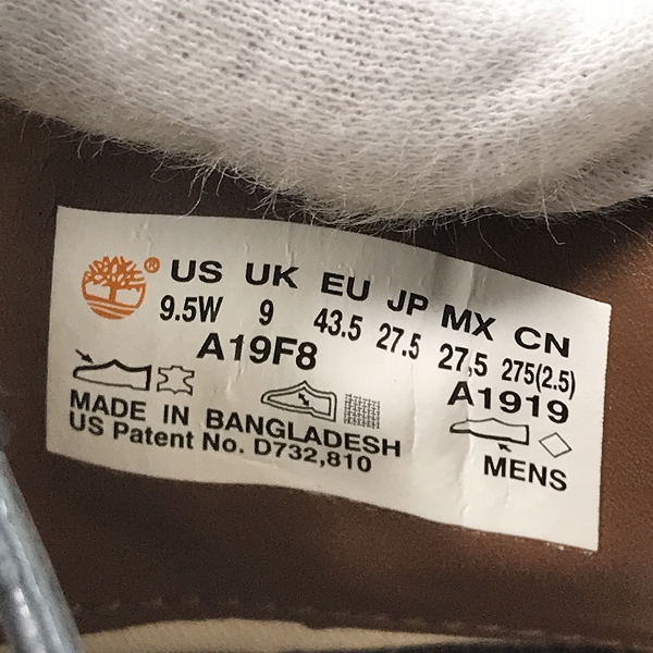 実際に弊社で買取させて頂いたTimberLand/ティンバーランド レザーシューズ ブラック A19F8/27.5の画像 5枚目