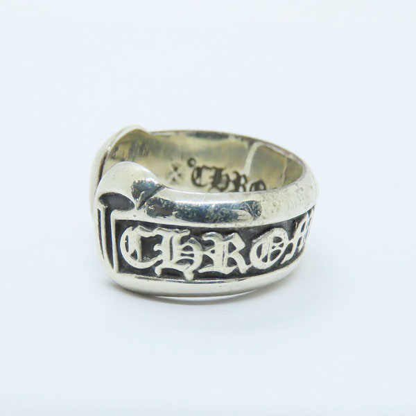 実際に弊社で買取させて頂いた【インボイス】CHROME HEARTS/クロムハーツ スクロールラベル リング スモール 11-11.5号の画像 2枚目