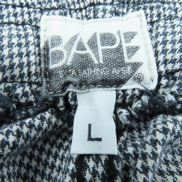 実際に弊社で買取させて頂いたA BATHING APE/ア ベイシングエイプ BAPE 千鳥柄イージーパンツ Lの画像 2枚目