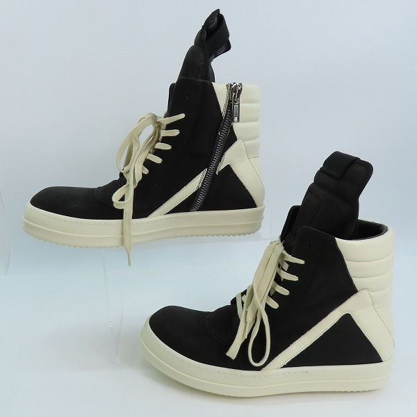 実際に弊社で買取させて頂いたRICK OWENS/リックオウエンス GEOBASKET ジオバスケット ハイカットスニーカー 42の画像 3枚目