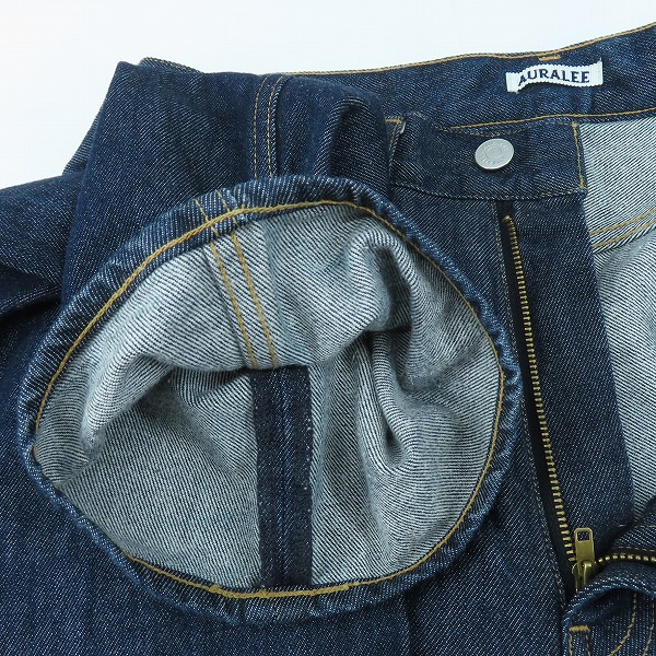 実際に弊社で買取させて頂いたAURALEE/オーラリー HARD TWIST DENIM 5P PANTS/デニムパンツ A8AP01DW/30の画像 5枚目