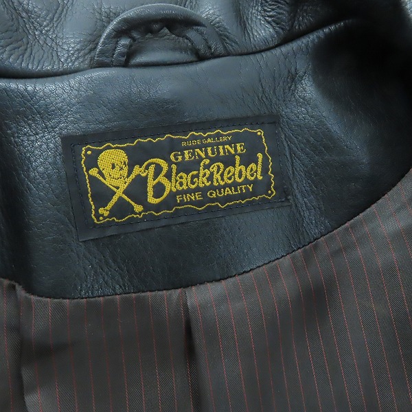 実際に弊社で買取させて頂いたRUDE GALLERY BLACK REBEL/ルードギャラリーブラックレーベル レザー テーラード ジャケット/Sの画像 2枚目