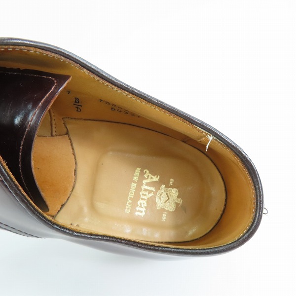 実際に弊社で買取させて頂いたALDEN/オールデン シェルコードバン Vチップ レザーシューズ 54321/7D シューツリー付きの画像 4枚目