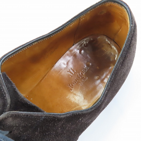 実際に弊社で買取させて頂いたJOHN LOBB/ジョンロブ CITY/シティ スウェードレザーストレートチップシューズ /9Fの画像 4枚目