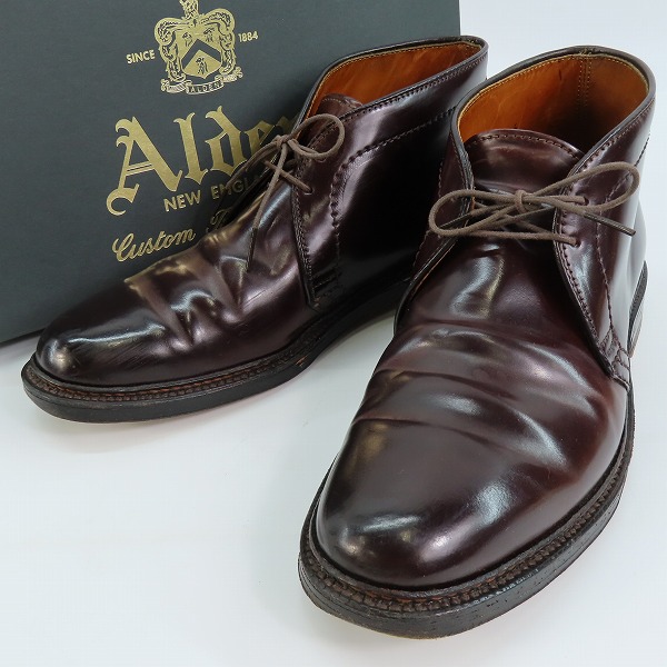 実際に弊社で買取させて頂いたALDEN/オールデン コードバン チャッカ レザーブーツ/シューズ 1339/7 シューツリー付き