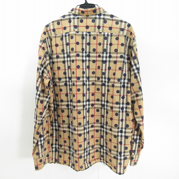 実際に弊社で買取させて頂いたBURBERRY LONDON ENGLAND/バーバリーロンドンイングランド ドット×チェック柄 長袖シャツ 4068946/XXLの画像 1枚目