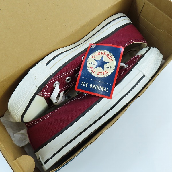 実際に弊社で買取させて頂いたCONVERSE/コンバース ALL STAR OX USA製 MAROON スニーカー M9691/8の画像 7枚目