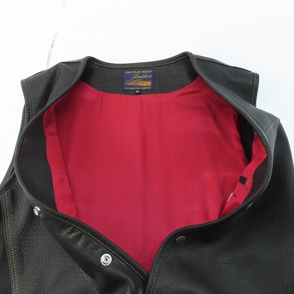 実際に弊社で買取させて頂いたTHE FLAT HEAD/フラットヘッド ディアスキン レザーベスト FN-LV-DV001/44の画像 2枚目