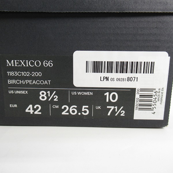 実際に弊社で買取させて頂いたOnitsuka Tiger/オニツカタイガー MEXICO 66/メキシコ 66 ローカット スニーカー 1183C102-200/26.5の画像 9枚目