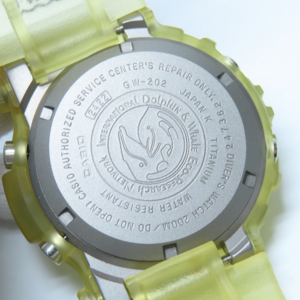 実際に弊社で買取させて頂いたG-SHOCK/Gショック 第8弾イルクジ フロッグマン タフソーラー GW-202AK-7JRの画像 3枚目