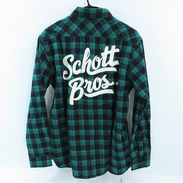 実際に弊社で買取させて頂いた【未使用】schott/ショット N.Y.C チェック 長袖シャツ 3195055/Mの画像 1枚目