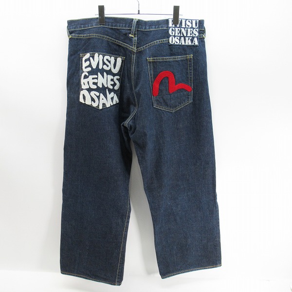 実際に弊社で買取させて頂いたEVISU/エヴィス GENES OSAKA サガラ刺繡 カモメプリント デニムパンツ/40の画像 1枚目