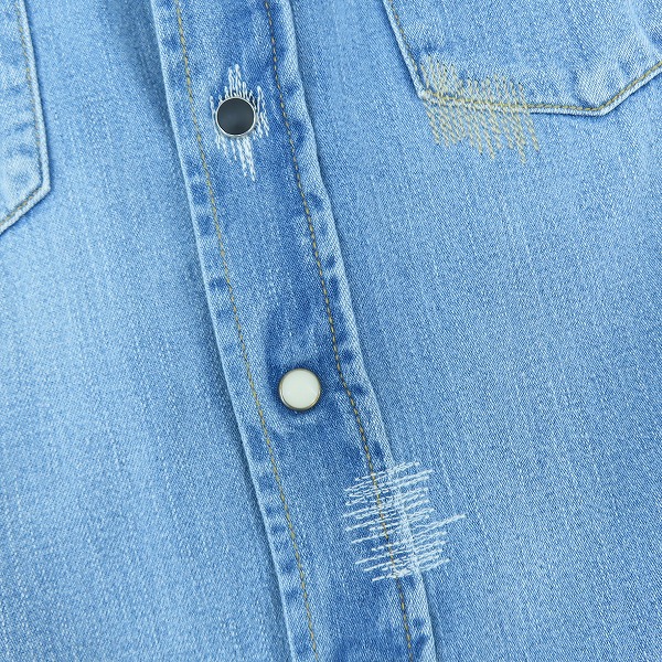 実際に弊社で買取させて頂いた【未使用】BLUE BLUE/ブルーブルー 胸ターコイズボタン ウエスタンデニムシャツ/1の画像 5枚目