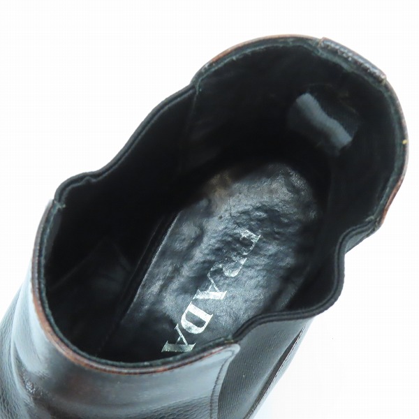 実際に弊社で買取させて頂いたPRADA/プラダ サイドゴア レザーブーツ/7の画像 4枚目