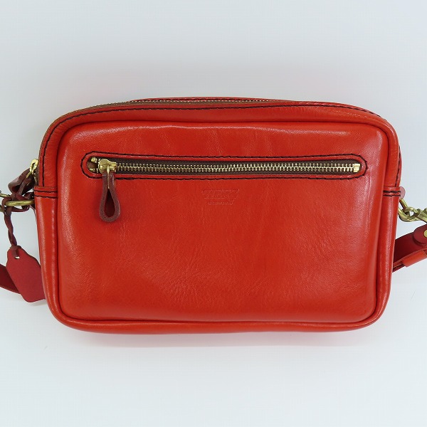 実際に弊社で買取させて頂いたHERZ/ヘルツ 二部屋ソフト ハンドバッグ/クラッチバッグ レッド