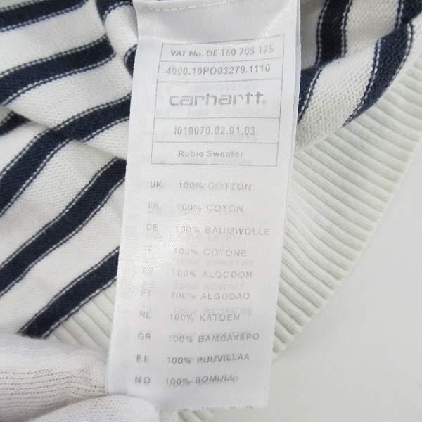 実際に弊社で買取させて頂いたcarhartt/カーハート ボーダー柄ニット Lの画像 4枚目
