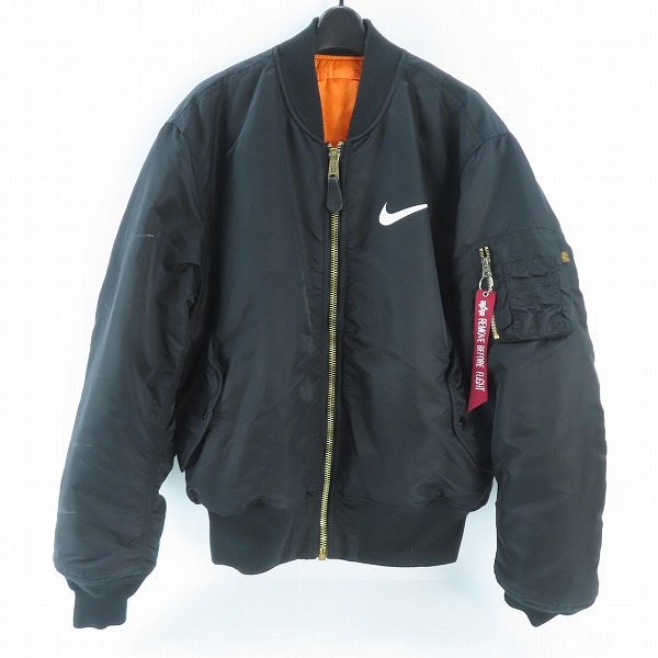 実際に弊社で買取させて頂いたNIKE×ALPHA INDUSTRIES/ナイキ×アルファインダストリーズ リバーシブル MA-1 フライトジャケット L