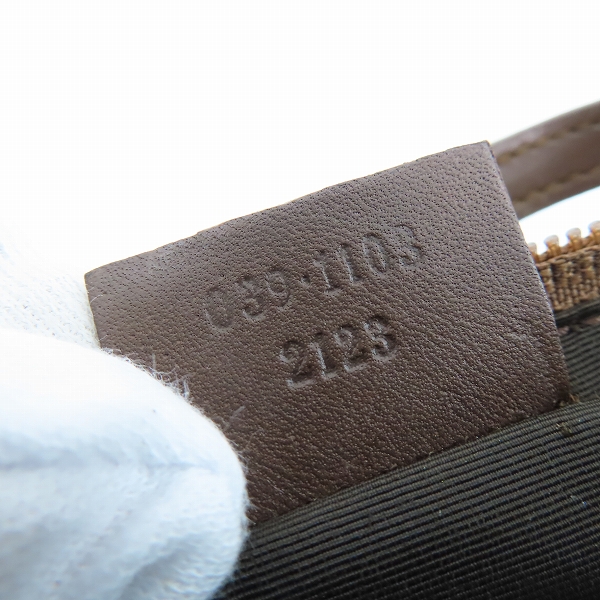 実際に弊社で買取させて頂いたGUCCI/グッチ GGキャンバス ハンドバッグ/アクセサリーポーチ 039 1103 2123の画像 5枚目