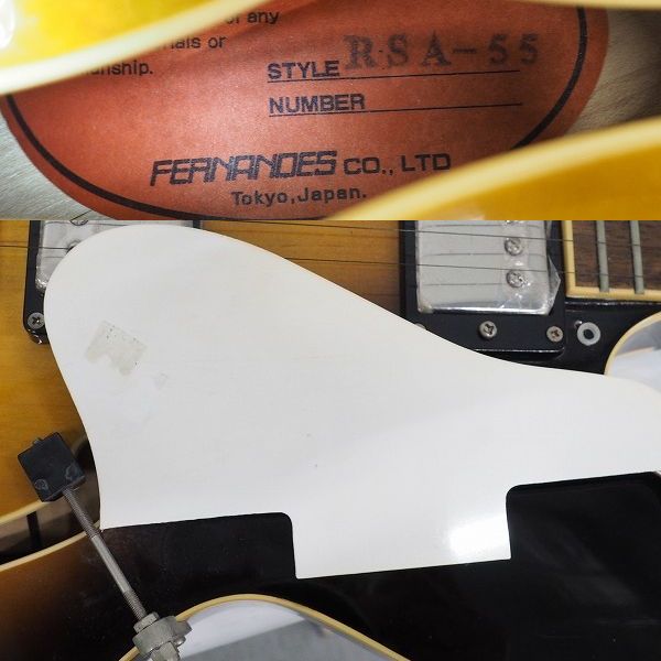 実際に弊社で買取させて頂いた★Burny/バーニー RSA-55 BS セミアコ 335タイプ エレキギター ハードケース付の画像 4枚目