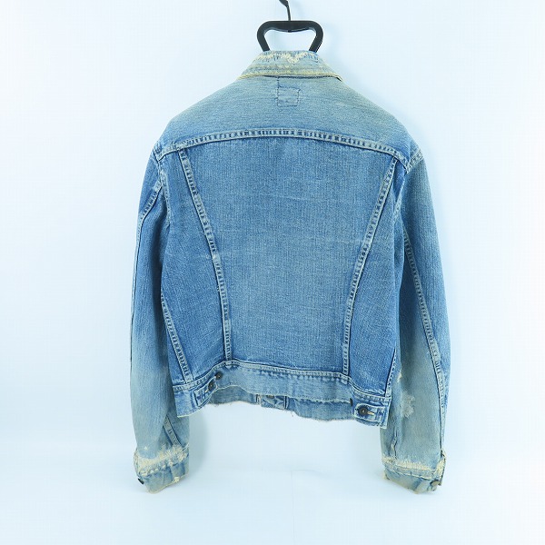 実際に弊社で買取させて頂いたLee/リー ヴィンテージ 101-J 70s初期 四角黒タグ デニムジャケットの画像 1枚目