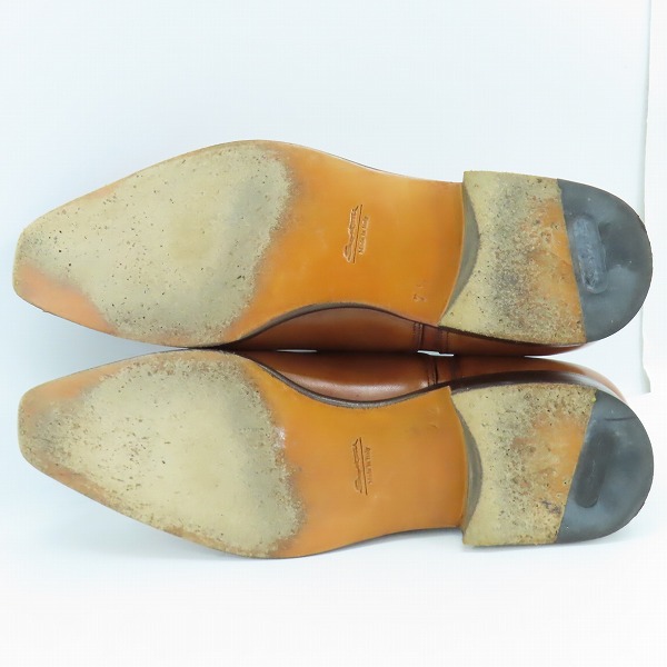 実際に弊社で買取させて頂いたSantoni/サントーニ 内羽根 ストレートチップ レザーシューズ 7.5の画像 2枚目