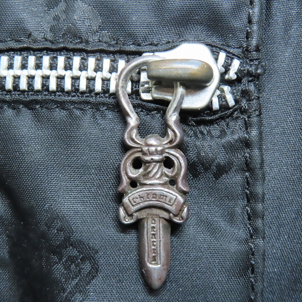 実際に弊社で買取させて頂いたCHROME HEARTS/クロムハーツ クロスパッチ レザーFSトートバッグ ブラックの画像 5枚目