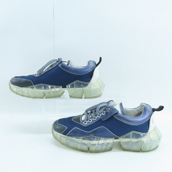 実際に弊社で買取させて頂いたJIMMY CHOO/ジミーチュウ DIAMOND/ダイヤモンド クリアソール スニーカー ブルー/41の画像 3枚目