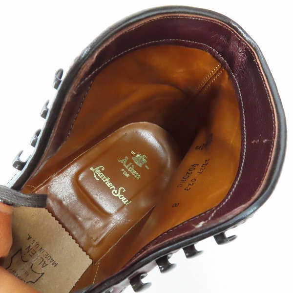 実際に弊社で買取させて頂いたALDEN/オールデン ハワイアンタンカーブーツ/シューズ コードバン 純正シューツリー付き 4020HC/8.5Dの画像 4枚目