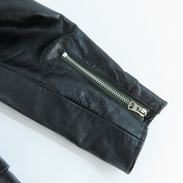 実際に弊社で買取させて頂いたsacai×Madsaki×Schott/サカイ×ショット 22AW マサキプリントレザーライダースブルゾン 22-02878M/2の画像 7枚目