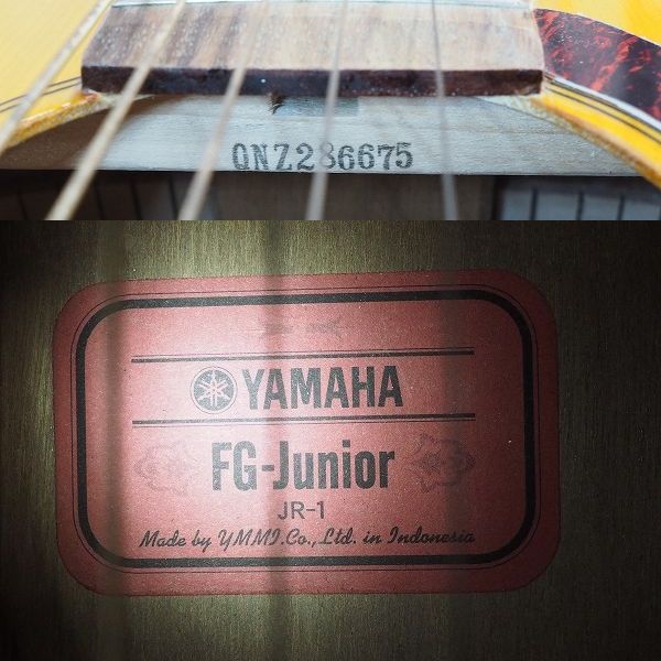 実際に弊社で買取させて頂いた★【難有り】YAMAHA/ヤマハ FG-Junior JR-1 アコースティック ミニギター/アコギ 赤ラベル ソフトケース付の画像 4枚目