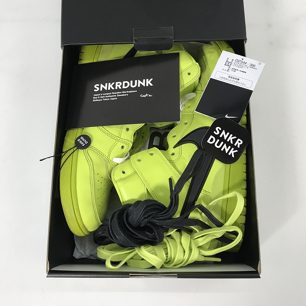 実際に弊社で買取させて頂いたNIKE×AMBUSH/ナイキ×アンブッシュ DUNK HIGH/ダンクハイ フラッシュライム CU7544-300/27.5の画像 8枚目