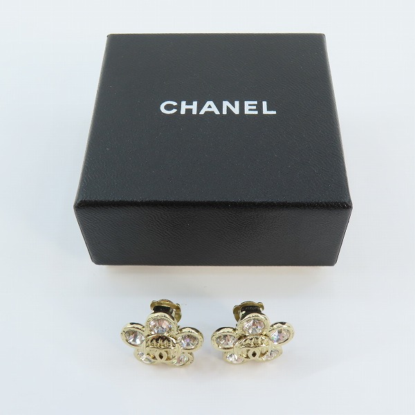 実際に弊社で買取させて頂いたCHANEL/シャネル フラワー×ココマーク ラインストーン イヤリング 両耳 07Aの画像 6枚目