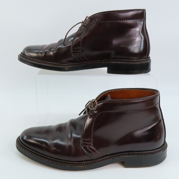 実際に弊社で買取させて頂いたALDEN/オールデン コードバン チャッカ レザーブーツ/シューズ 1339/7 シューツリー付きの画像 3枚目