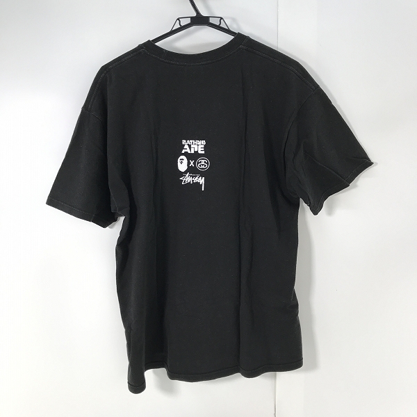 実際に弊社で買取させて頂いたSTUSSY×A BATHING APE/ステューシー 30周年記念 NFS限定 サルフェイス ストックロゴ Tシャツ Lの画像 1枚目